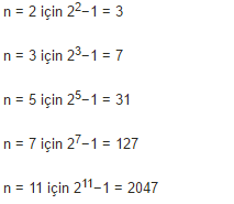 Mersenne Sayıları ve Mersenne Asalları