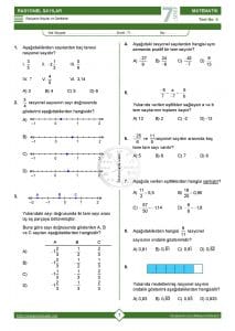 7.Sınıf Rasyonel Sayılar Testi