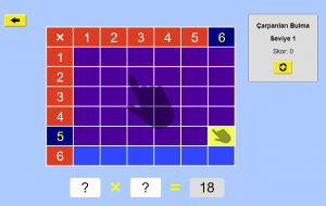 Çarpma Bölme Çarpan Bulma Oyunu