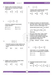 6. Sınıf Kesirler Testi