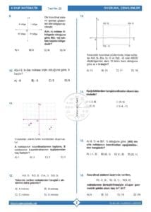 8.Sınıf Koordinat Sistemi Testi