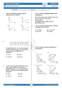 8.Sınıf Doğrusal Denklemler ve Grafikleri Testi