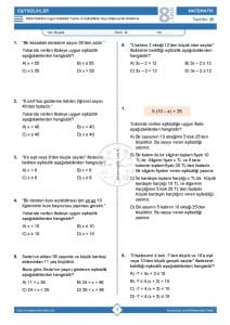 8.Sınıf Eşitsizlikler Testi