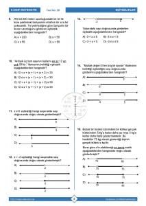 8.Sınıf Eşitsizlikler Testi