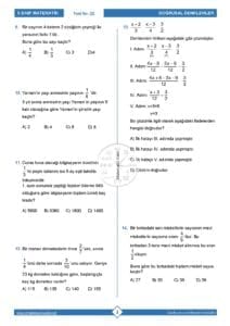 8.Sınıf Rasyonel Denklemler Testi