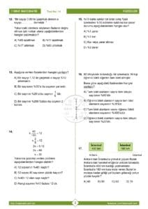 7.Sınıf Yüzdeler Testi