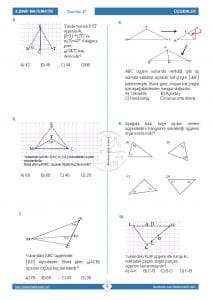 8.Sınıf Üçgenin Yardımcı Elemanları Testi