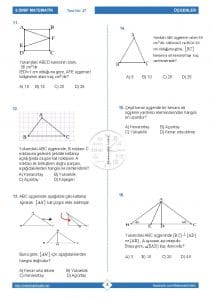 8.Sınıf Üçgenin Yardımcı Elemanları Testi