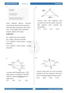 8.Sınıf Üçgen Eşitsizliği Testi