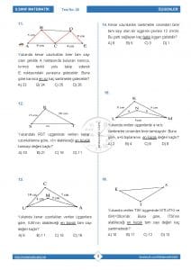 8.Sınıf Üçgen Eşitsizliği Testi