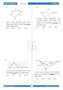 8.Sınıf Üçgen Eşitsizliği Testi