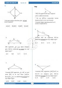 8.Sınıf Üçgende Açı Kenar Bağıntıları Testi
