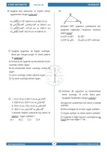 8.Sınıf Üçgende Açı Kenar Bağıntıları Testi