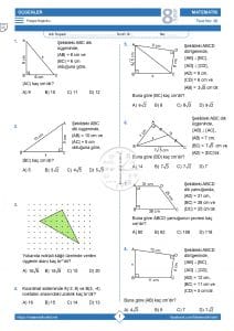 8.Sınıf Pisagor Bağıntısı Testi