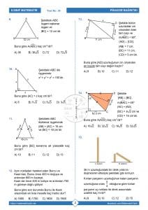 8.Sınıf Pisagor Bağıntısı Testi