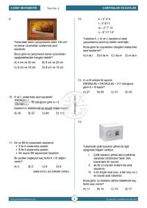 8.Sınıf Aralarında Asal Sayılar Testi