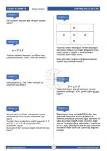 8.Sınıf Çarpanlar ve Katlar Çalışma Kağıdı