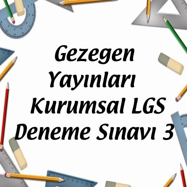 Gezegen Yayınları Kurumsal LGS Deneme Sınavı 3