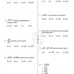8.Sınıf Ondalık Gösterimlerin Karekökleri Testi