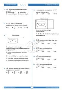 8.Sınıf Gerçek Sayılar Testi