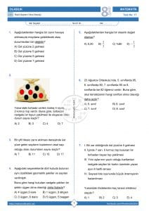 8.Sınıf Basit Olayların Olma Olasılığı Testi