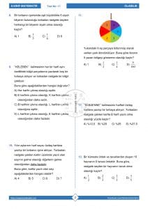 8.Sınıf Basit Olayların Olma Olasılığı Testi