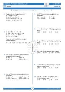8.Sınıf Özdeşlikler Testi