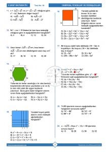 8.Sınıf Özdeşlikler Testi