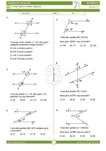 7.Sınıf Doğrular ve Açılar Testi 2