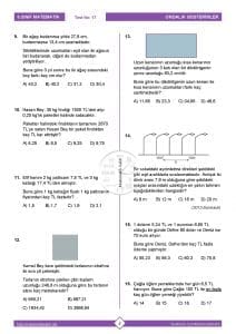 6.Sınıf Ondalık Gösterim Problemleri Testi