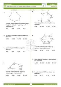 7.Sınıf Çokgenler Testi