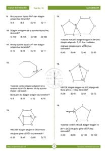 7.Sınıf Çokgenler Testi