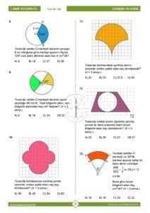 7.Sınıf Dairenin Alanı Testi