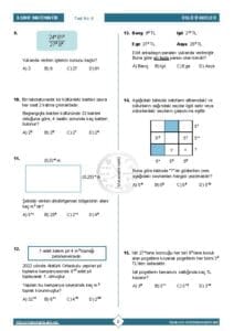 8.Sınıf Üslü İfadelerle İşlemler Testi