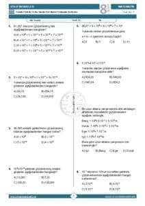 8.Sınıf Üslü İfadeler Çözümleme Testi