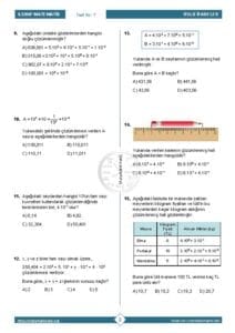 8.Sınıf Üslü İfadeler Çözümleme Testi