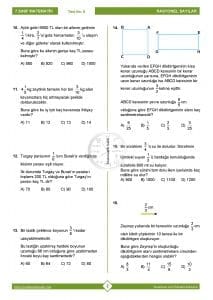 7.Sınıf Rasyonel Sayı Problemleri Testi
