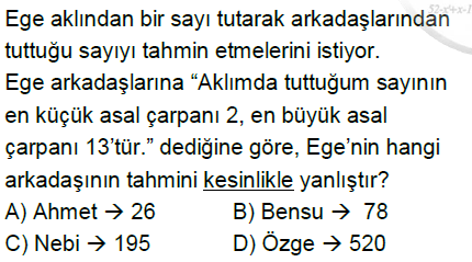 8.Sınıf Çarpanlar ve Katlar Online Test