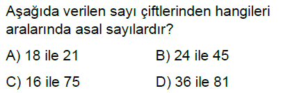 8.Sınıf Aralarında Asal Sayılar Online Test