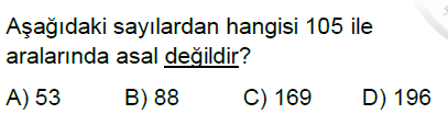 8.Sınıf Aralarında Asal Sayılar Online Test