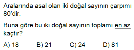 8.Sınıf Aralarında Asal Sayılar Online Test