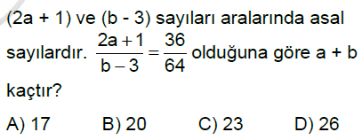 8.Sınıf Aralarında Asal Sayılar Online Test