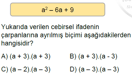 8.Sınıf Çarpanlara Ayırma Online Test