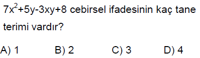 8.Sınıf Cebirsel İfadeler Online Test