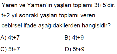 8.Sınıf Cebirsel İfadeler Online Test