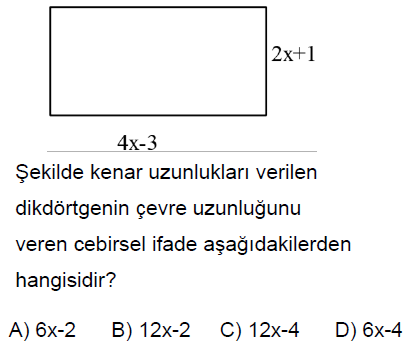 8.Sınıf Cebirsel İfadeler Online Test