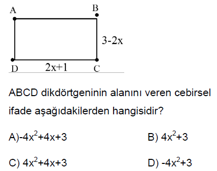 8.Sınıf Cebirsel İfadeler Online Test