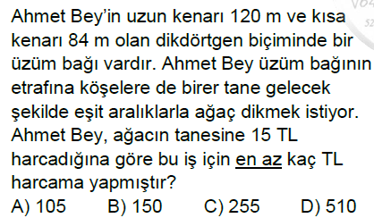 8.Sınıf EBOB - EKOK Problemleri Online Test