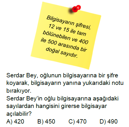 8.Sınıf EBOB - EKOK Problemleri Online Test