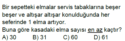 8.Sınıf EBOB - EKOK Problemleri Online Test